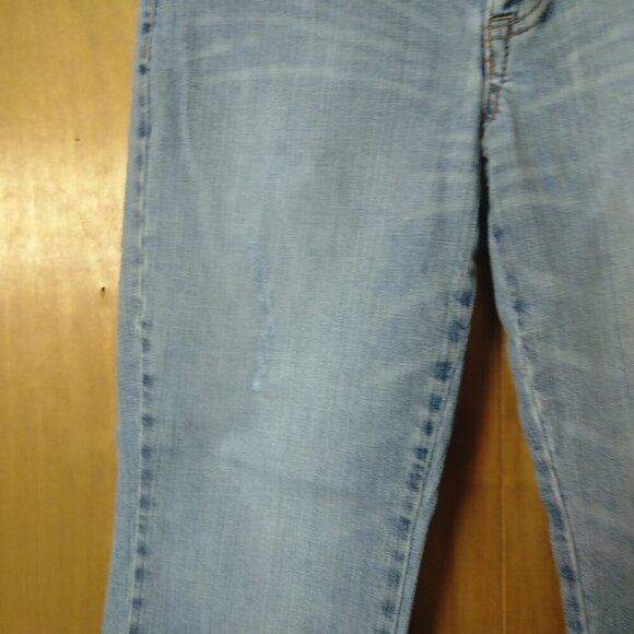 The Limited Drew Women's Size 4 Cropped Denim Blue Jeans Flap Pockets Distressed - Picture 5 of 7